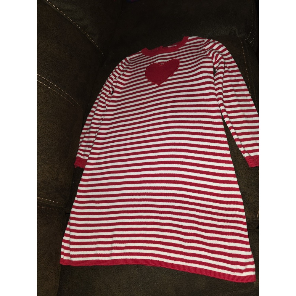 Gymboree valentine's day‎ red white striped sweater dress heart size 5t